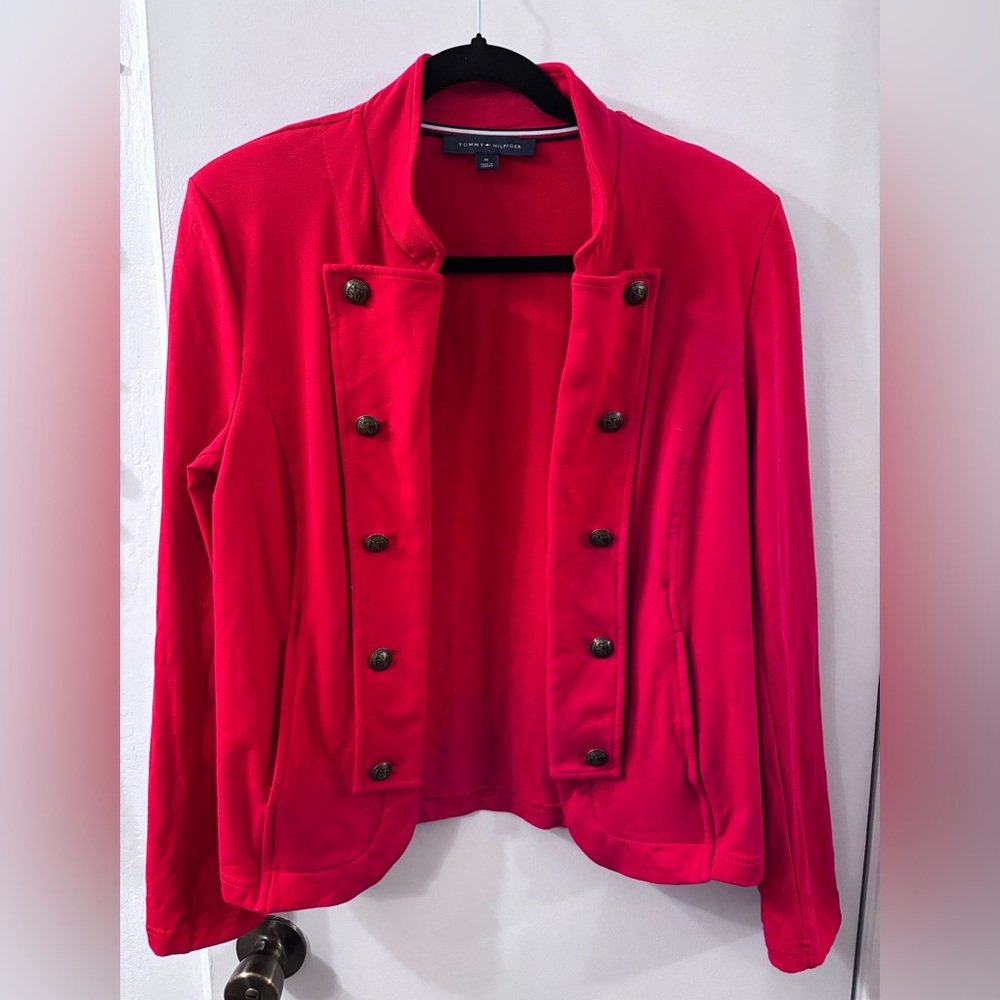 Tommy Hilfiger Strawberry Red Sailor Open Front Jacket